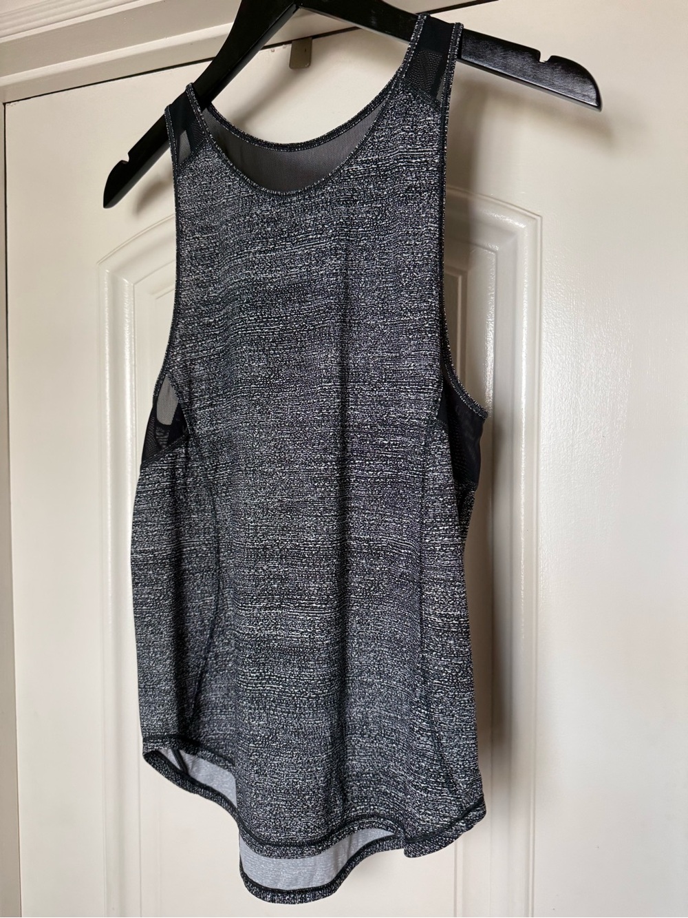 lululemon athletica Black Heathered Mesh-Panel Tank